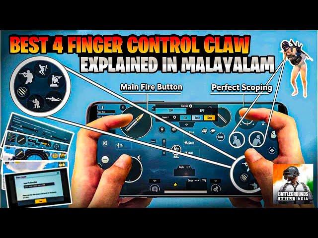 BGMI/PUBG  BEGINNER  4 FINGER CONTROL CLAW SETUP MALAYALAM | BEGINNER TO PRO TIPS MALAYALAM EP-02