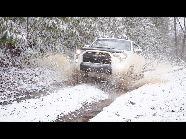 TRD Pro 4Runner playing in the snow and mud on Little Mountain Road!