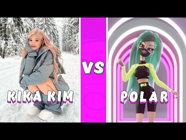 POLAR vs KIKA KIM TikTok Dance Challenges in slow motion #xoteam #tiktok #kikakim #trends