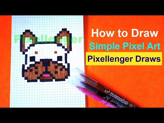 How to Draw Dog Simple Picture Pixel Art 如何繪製 कैसे आकर्षित करने के लिए