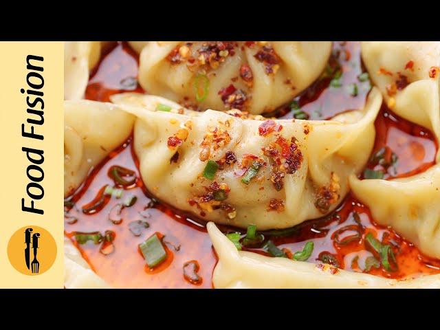 Chicken Dumplings with Chilli Oil & Dumpling Sauce Recipe by Food Fusion