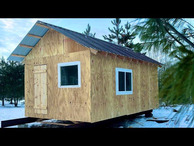 Building A VERY SIMPLE Off Grid Cabin: Windows, Gables, Door