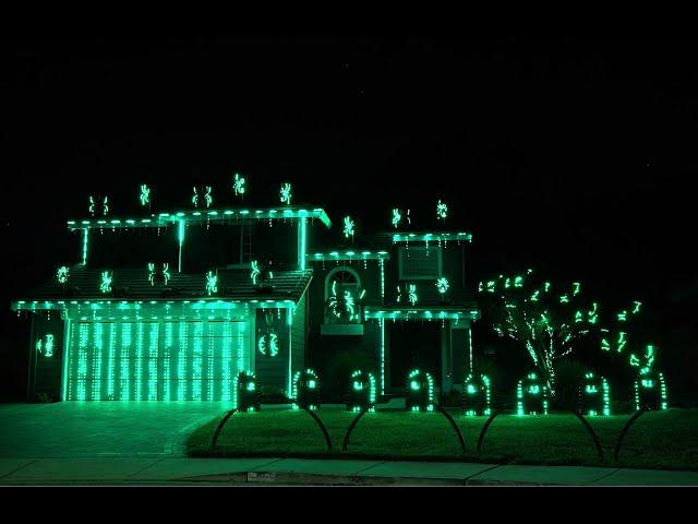 The Matrix (Ending Scene) 2021 Halloween Light Show with "Wake Up" by Rage Against the Machine