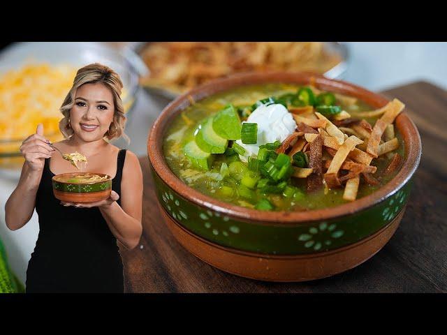 The Most Delicious GREEN CHICKEN ENCHILADA Soup!