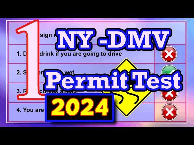 DMV Practice Test NY  2024 | Practice Permit Test NY  |  Part 01