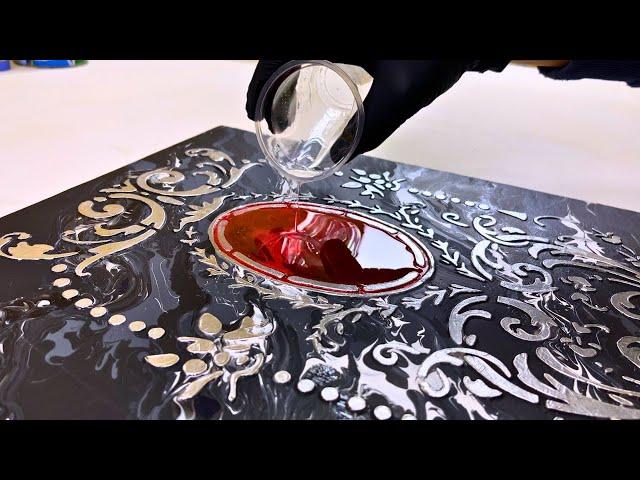 Stencil + Acrylic Pouring = Amazing Artwork  | Simple Steps for Amazing Results