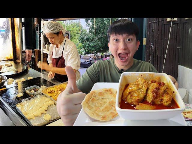 Massaman Curry and Roti Street Food in Bangkok, Thailand