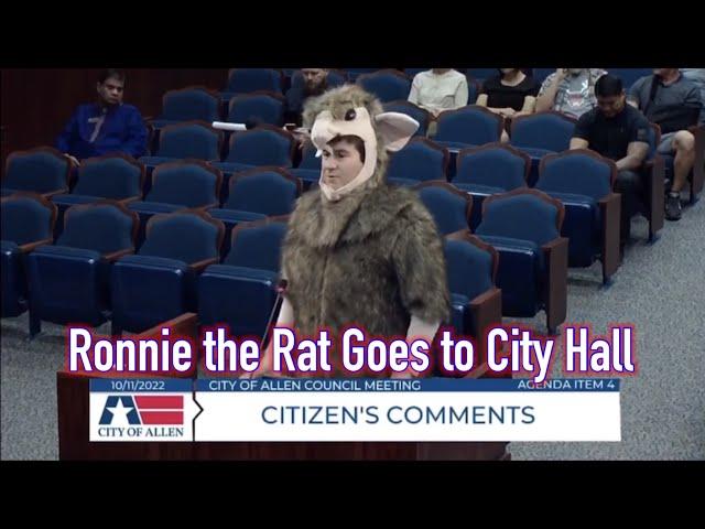 Ronnie the Rat goes to City Hall for Furry Awareness