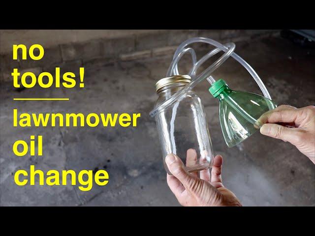 LAWNMOWER OIL Change ● the Simple Way ( no wrenches ! )