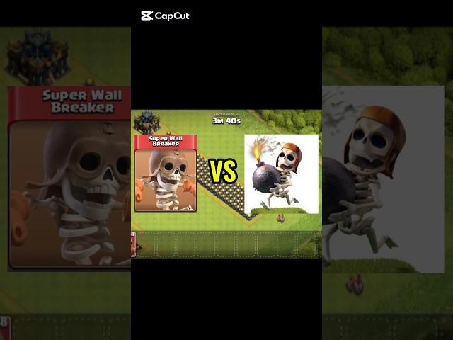 Super wall breakers VS Wall breakers  || Clash of clans|| #clashofclans #shorts #supercell