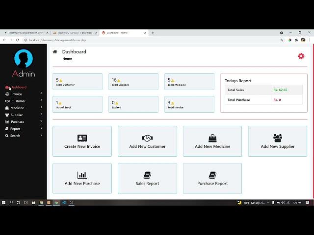 Pharmacy Management In PHP with source code | Source Code & Projects