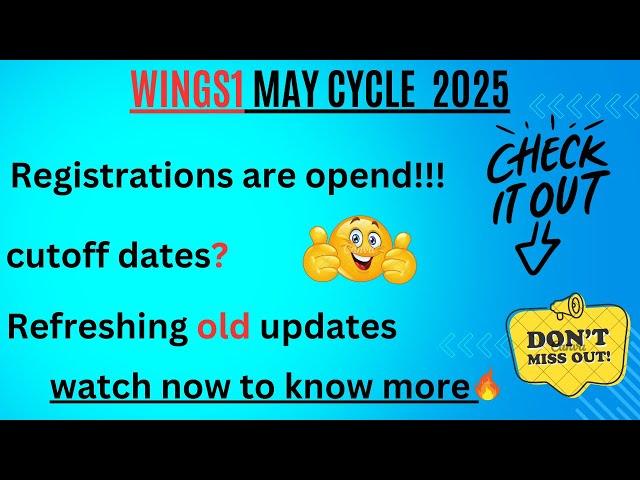 Tcs wings1 may cycle 2025|registration|cutoff dates|updates| may cycle|#wings1|#tcs