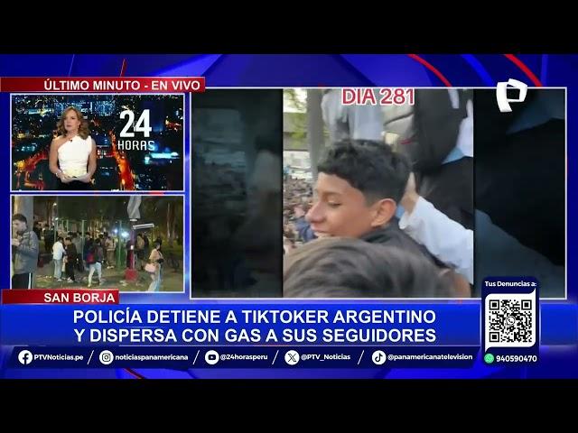 San Borja: policía detiene a tiktoker argentino y dispersa a sus seguidores