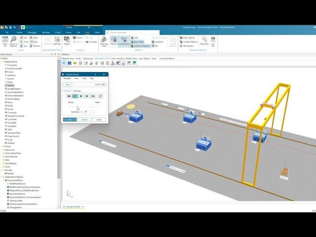 Tecnomatix Plant Simulation Tutorial: How to create a simple crane control