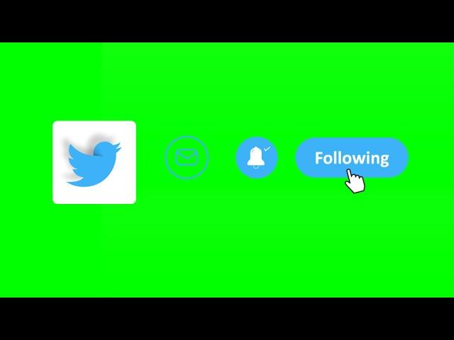 Twitter follow green screen || free stock footage II No Copyright