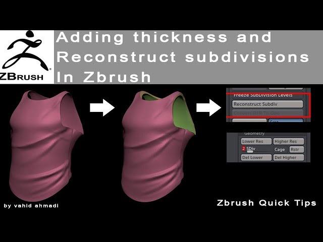 How add thickness and remake subdivisions in zbrush