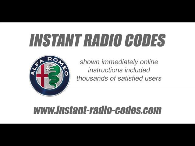 How to get your Alfa Romeo Radio Code