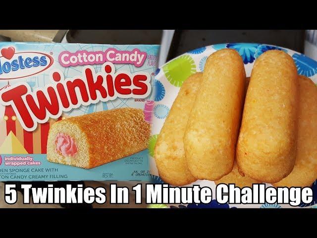 5 Cotton Candy Twinkies In 1 Minute Challenge