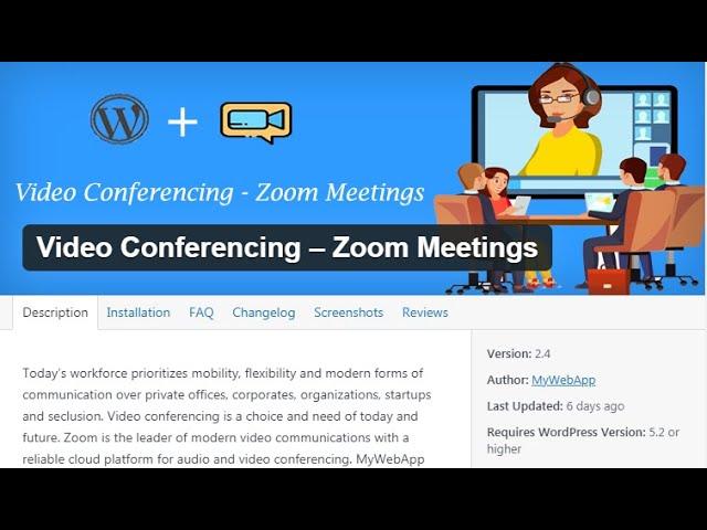 Video Conferencing – Zoom Meetings ( WordPress Plugin )