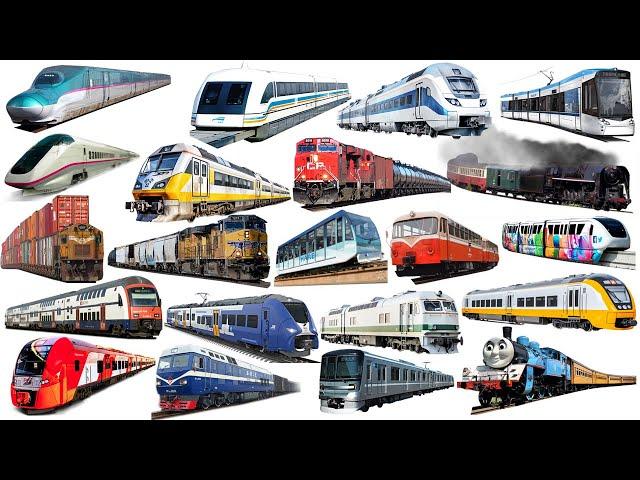 TRAIN and SUBWAY | Learn Railway Transport in English | Tram, Subway Train, Steam, Bullet train