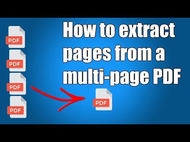 How to extract pages from a PDF