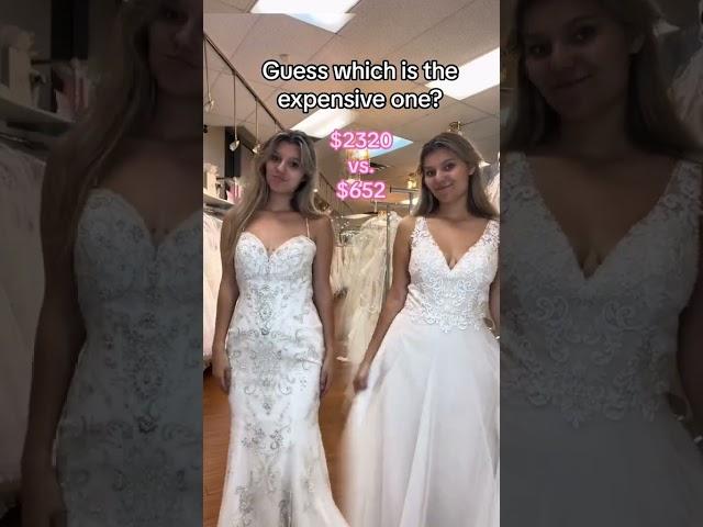 Which one do you think is the more expensive wedding dress?