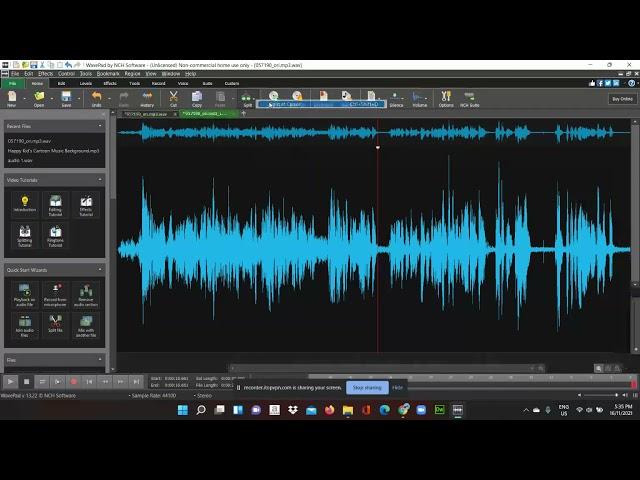 tutorial wavepad-volume,split,merge