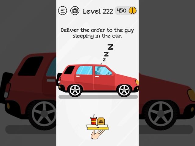 Deliver the order to the guy sleeping in the car / Braindom level 222 solution