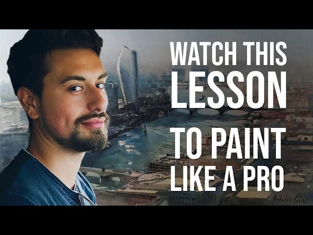 UNIQUE watercolor techniques of Nicholas Tobias | Watercolor painting lesson | watercolor tutorial