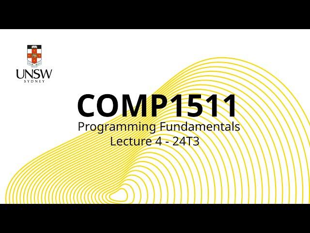 COMP1511 Week 2 Lecture 2