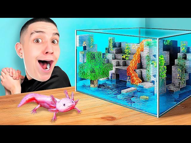 CREATED A PERPETUAL MINECRAFT AQUARIUM IN REAL LIFE! VLOG 24-HOUR CHALLENGE