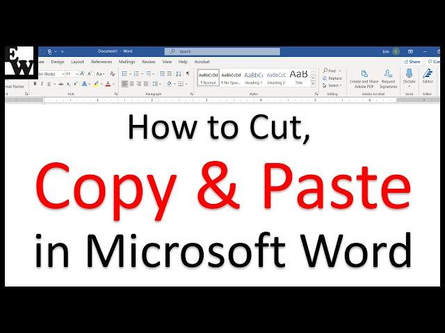 How to Cut, Copy, and Paste in Microsoft Word