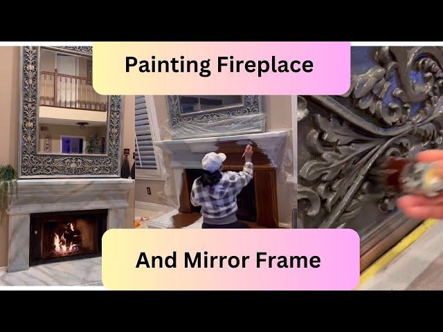 From Dark Brown to Stunning Marble | DIY Fireplace & Mirror Transformation