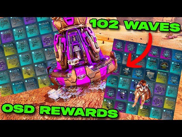 WAVE 102 OSD Rewards in Ark Survival Ascended!! INSANE LOOT, 1000s of Element, Blueprints, Etc