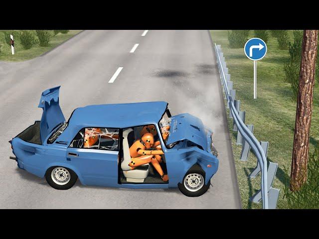 ПОВОРОТ СМЕРТИ! ОТБОЙНИК СПАС ЛЮДЕЙ ОТ ДЕРЕВА | BeamNG.drive