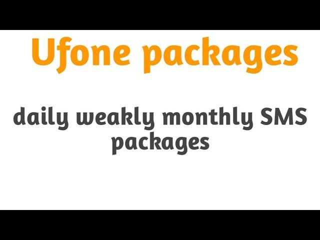 Ufone SMS packages || Ufone daily weakly monthly sms package 2020 || get2tell