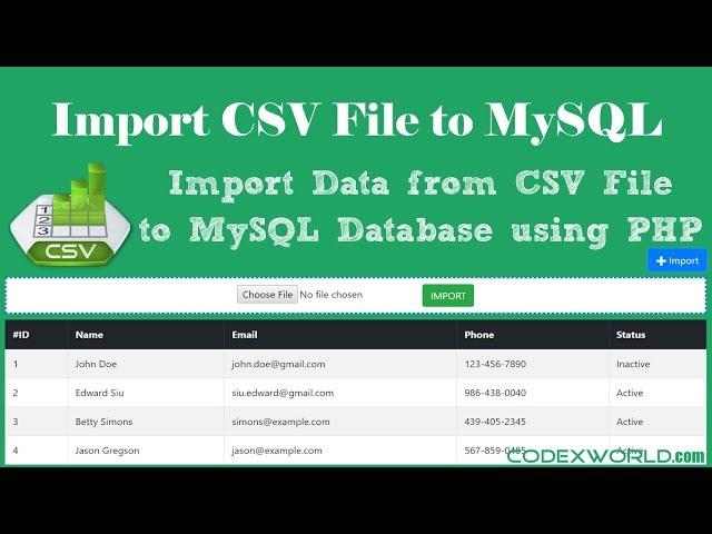 Import CSV File Data into MySQL Database using PHP