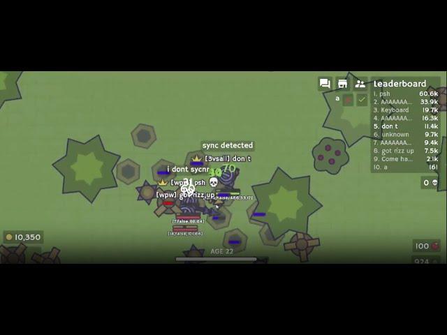 AE86 VS 2 SYNC HACKERS (MOOMOO.IO) BEST MOD 2023-2024 4 min footage