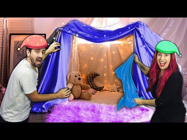 FIZEMOS UMA CABANA NA SALA E UMA FESTA DO PIJAMA | Gabriel e Shirley 2.0