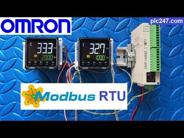 DVP 14SS2 "Modbus RTU" Omron E5CC Tutorial