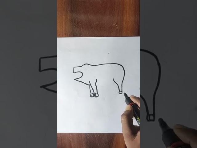 how to draw a pig #shorts