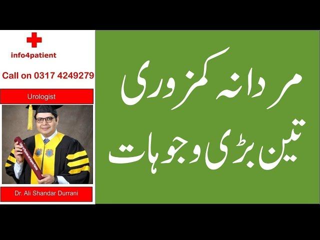 Mardana Kamzori Ki Wajohat  Ilaj in urdu / hindi | Dr. Ali Shandar Urologist