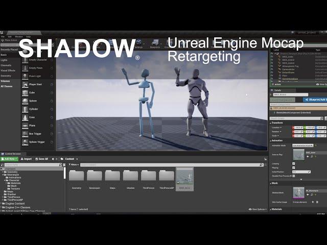 Unreal Engine - Retarget Shadow mocap animation