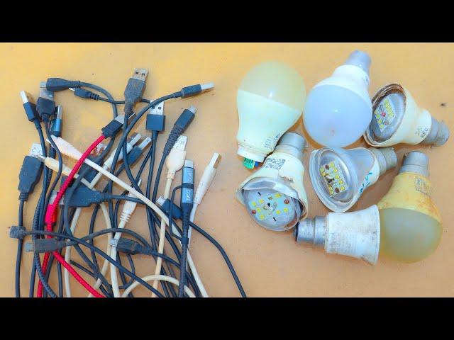 3 Awesome uses of old usb cables and old led light bulbs