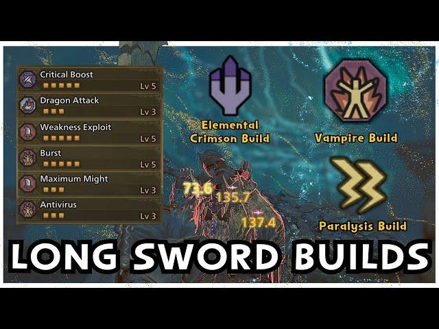 My TOP 3 Longsword Build in Monster Hunter Wilds - (Crimson Slash, Vampire & Paralysis Build)