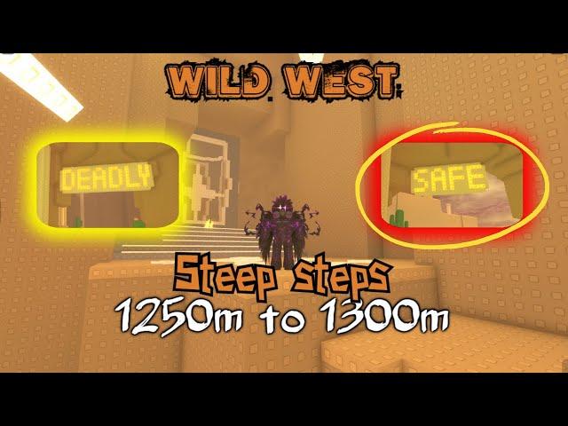 Steep Steps 1250m to 1300m | Wild West | 3rd Mountain | Safe Path #roblox #steepsteps