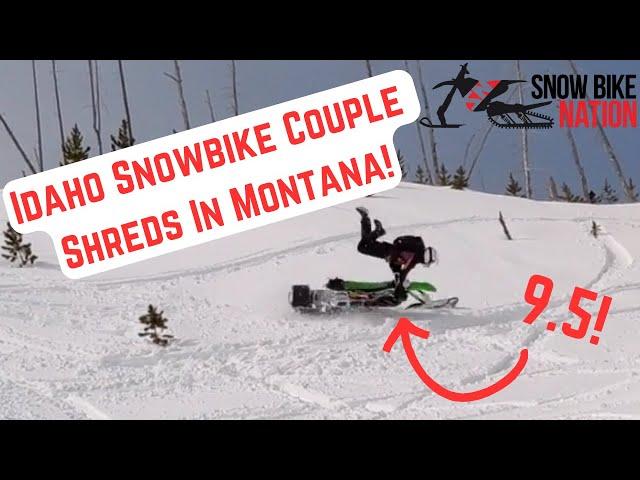 Idaho #Snowbike Couple Shreds With Snowbike Nation! Riding the Rale, Riot 3, and Yeti Kits.