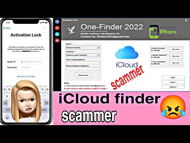 iCloud bypass tool  | One Finder 2022 scammer @UnlockApplefree @JustaTech