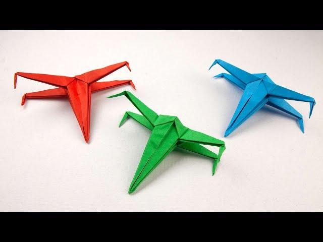 Оригами Истребитель X-WING из бумаги | Звездолет оригами | Origami X-Wings Airplane