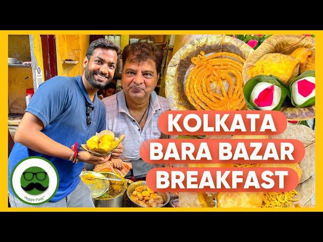 Kolkata Bara Bazar Breakfast Tour | Lali Chhangani Club Kachori & More | Veggie Paaji